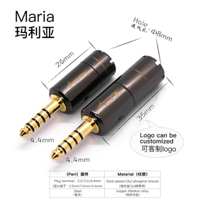 Gloednieuwe Maria ODM hoofdtelefoon 4.4mm 3.5mm 2.5mm hoge metalen plug jack connector AC-uitgang - Product Image 2