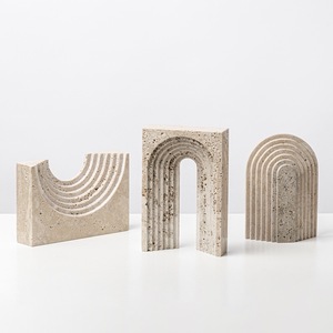Idées de décoration pour la maison minimaliste en gros Articles de <span class=keywords><strong>salon</strong></span> Décorations nordiques en travertin en marbre pour la maison - Product Image 3