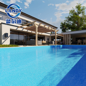 Landy Doublure de <span class=keywords><strong>piscine</strong></span> <span class=keywords><strong>rectangulaire</strong></span> en PVC bleu de 1,5 mm d'épaisseur 1,8x25m Imperméable Résistant au chlore Résistant aux UV Antidérapant - Product Image 3