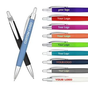 Promotional Click Ballpoint <b>Pen</b> Custom Logo Cheap Plastic <b>Pens</b> with Soft Touch for Trade Shows Giveaways - Product Image 1
