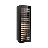 Lemari Pendingin Minuman Mewah 275L 96 Botol, Stainless Steel, Multi-Zone, Operasi Senyap, Layar LED, untuk Rumah dan Bar