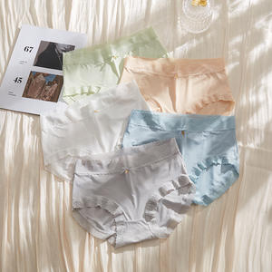 Ropa Interior de Punto Sólido de Seda Helada para Mujer y Niña, de Tiro Medio, Delgada, Transpirable, Antibacteriana, de Venta Caliente para Uso Diario - Product Image 1