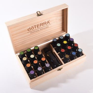 Boîte de rangement pour huiles essentielles DoTerra, 25 compartiments, en bois, rectangulaire, pour l'aromathérapie - Product Image 1
