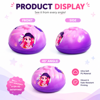 Jouets Squishy en PU à Rebond Lent Imprimés Personnages de Dessins Animés, Jouets Anti-Stress Mignons en Forme de Boulette de Pâte Cuite à la Vapeur