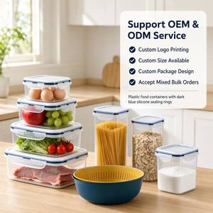 8点セット 長方形 キッチン収納セット 密閉食品保存容器 食器 パントリーオーガナイザー ザル PP BPAフリー OEM工場 - Product Image 5