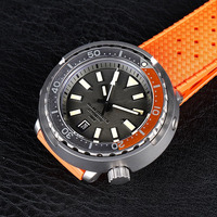 Boîtier de montre en céramique saphir, montre étanche en caoutchouc, cadran gris, automatique et mécanique, 44MM, cadran gris, NH35A, étanche, 200