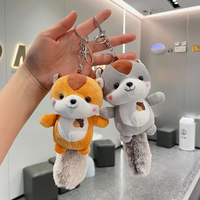 Porte-clés en peluche UYEAH, design personnalisé, mini écureuil de dessin animé, jouet en peluche doux pour enfants, porte-clés pour cadeau, voiture, téléphone portable, sac