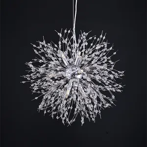 Современный хрустальный подвесной светильник в виде одуванчика, светодиодная люстра в виде цветка