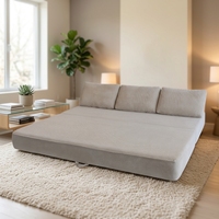 Canapé-lit pliable en tissu Gfrun Chesterfield en forme de L, trois places, durable, compressé, rembourré en mousse, modèle MC-1831