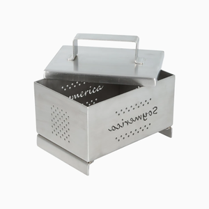Boîte carrée en acier inoxydable avec côtés perforés et couvercle - Product Image 3