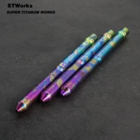 Stylo tactique à action par boulon en titane Grade 5 Ti 6Al 4V, usiné CNC, stylo à bille de poche EDC avec brise-vitre en acier tungstène