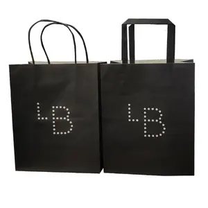 Custom Promotional Luxury Shopping Jewelry Gift Thank you Paper Bag With Logo Print