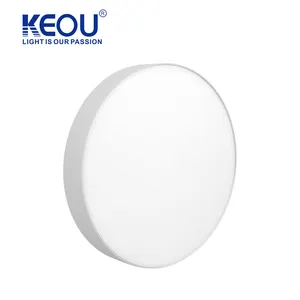 لوحة إضاءة ليد ذات تصميم خاص من KEOU, لوحة إضاءة ليد ذات ثلاث ألوان وثابتة بقوة 36 وات ، بإطار أبيض ذو قشرة ، لوحة إضاءة ليد حديثة ، مصباح سقف