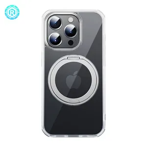 Roiskin Crystal Transparent Magnetic Phone Case For Iphone 15 Pro Wireless Charging Mobile Cover