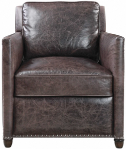 Sillón de cuero con estructura de madera, construcción duradera, acolchado suave y cómodo, silla clásica elegante para sala de estar o estudio - Product Image 5