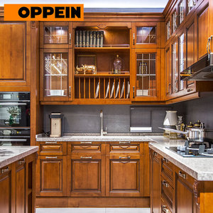 Juego <span class=keywords><strong>de</strong></span> Gabinetes <span class=keywords><strong>de</strong></span> <span class=keywords><strong>Cocina</strong></span> Modulares Completos <span class=keywords><strong>de</strong></span> Madera Sólida con <span class=keywords><strong>Electrodomésticos</strong></span>, Diseño Tradicional Moderno, Fregadero Incluido, Origen Guangzhou - Product Image 2