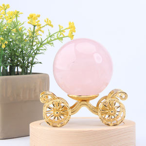 Neuankömmling Luxus Metall Prinzessin Auto Kristall kugel Display Rack Kugel halter mit Glaskugel Basis - Product Image 5