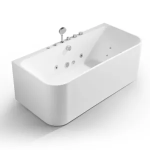 WB8030-2 Hot selling White Simple Indoor Acrylic Bathroom Soaking Corner showers bathtubs