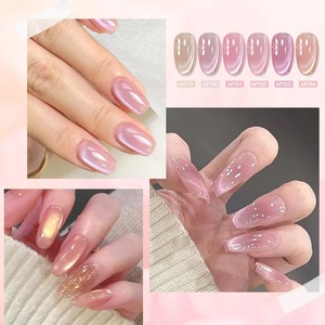 Esmalte de Uñas Magnético Pink Story Cat, Color Rosa Nude Dorado Claro, Gel UV Semipermanente, Barniz de Uñas Removible, Suministros para Manicura DIY - Product Image 5