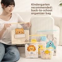 Sacs refermables transparents en PE à motifs de dessins animés pour vêtements, chaussures et fourrures d'enfants de maternelle, Jinhua Zhejiang