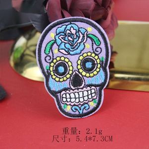 Patch brodé thermocollant style mexicain avec logo tête de mort et fleur de rose en sucre - Product Image 4