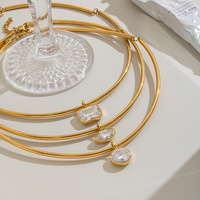 Collier ras du cou en acier inoxydable plaqué or 18 carats avec zircon cubique rond, bijoux de mode pour femmes