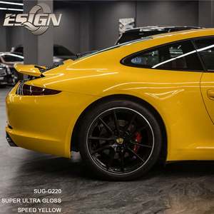 Película de envoltura de coche de color amarillo azafrán metálico súper ultra brillante, vinilo autoadhesivo que cambia de Color, autocurativo, antiarañazos, UV - Product Image 2