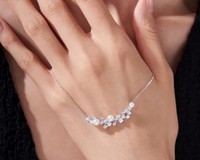 Collar Personalizado Chapado en Oro de 18K S925 para Mujer, Circonita Cúbica Rectangular de Grado 5A, Circonita Cúbica Redonda de Grado 5A, Perla de Concha