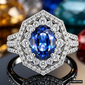 Bague de mariage personnalisée en or massif S925/10K/14K/18K, plaquée or 14 carats, avec pierre précieuse ovale en zircon cultivé en laboratoire, certifiée IGI, taille brillant - Product Image 5