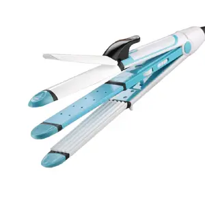 New 3 in 1 Hair Straightener And Curling Iron Heating Ceramic Curling Iron + Hair Straightener Flat Iron+Corn Plate Hair Curler