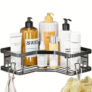 5 Pack Shower Caddy <b>Corner</b> Adhesive Wall Mounted Metal <b>Bathroom</b> Storage Holder Shower Caddy Organizer Rack Shelves for Home - Product Image 3