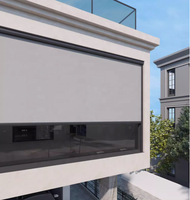Stores verticaux motorisés en alliage d'aluminium pour extérieur, pare-soleil électrique coupe-vent à fermeture éclair, stores enrouleurs pour pavillon