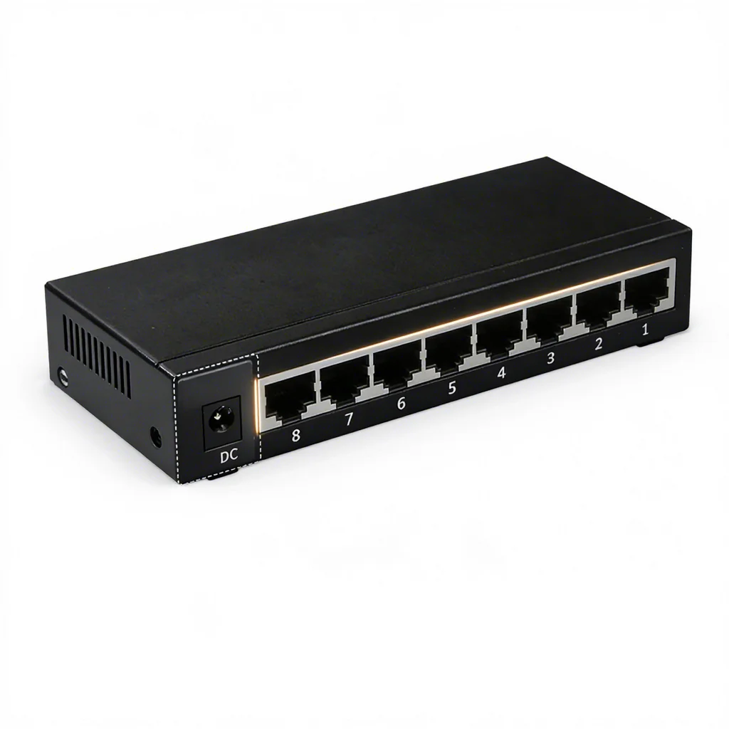 Unmanaged 8 Port 10/100/1000Mbps Ethernet Switch for Networking