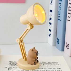 Creative Cute Desk Lamp With Animal Base Beige Plastic <b>Led</b> <b>Light</b> Battery Powered For Study <b>Room</b> Decoration - Product Image 4