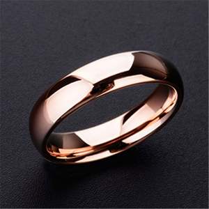 Vente flash, bague de mariage classique en acier inoxydable couleur or rose 18 carats, polissage élevé, logo personnalisé, pour homme et femme - Product Image 6