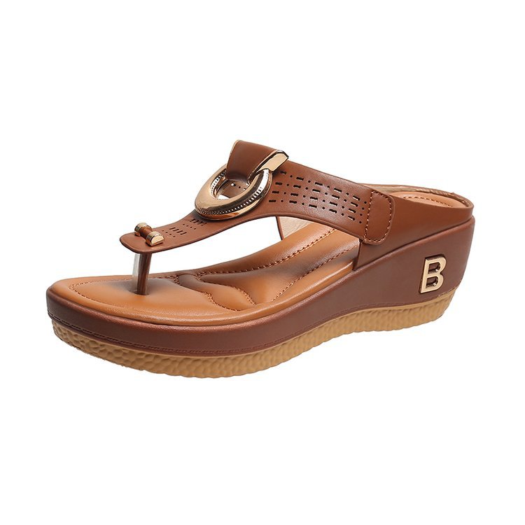 Women Flip Flop Slippers Summer Beach Flat Casual Wedges Shoes Plus Size Sandals