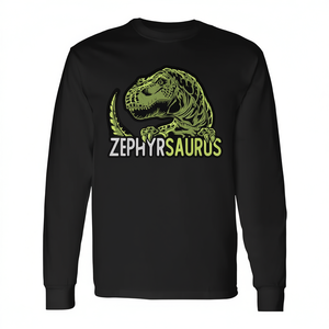 T-shirt à manches longues personnalisé Zephyr Saurus avec nom de dinosaure T-Rex, t-shirts promotionnels personnalisables - Product Image 3