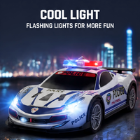 Coche de Policía RC de Aleación al por Mayor, Coche de Control Remoto de Metal de 4 Canales con Luces LED y Batería Recargable para Regalo de Niños
