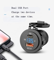 Nouveau Étanche Chargeur Prise QC 3.0 PD Rapide Chargeur avec Affichage de la Tension Adaptateur Allume-cigare pour Moto