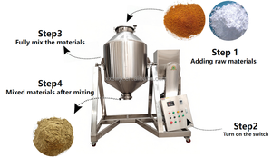 เครื่องผสมผงแห้ง 50 ลิตร 100 ลิตร 200 ลิตร 300 ลิตร สำหรับเม็ดอาหาร เครื่องปรุงรส แป้ง  แบบดรัม - Product Image 2