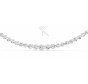 Collier tennis serti de diamants en or massif 14 carats, ras-de-cou moderne en or 14K avec diamants de laboratoire ronds, bijoux fins - Product Image 3