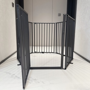 Parc <span class=keywords><strong>pour</strong></span> animaux pliable YIXIN à 6 panneaux avec porte, barrière de sécurité extensible en fer robuste <span class=keywords><strong>pour</strong></span> chiots et chats d'intérieur - Product Image 3