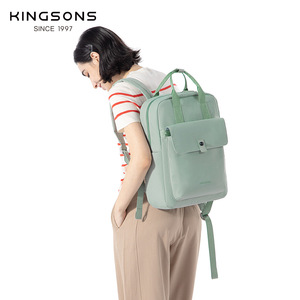 Kingsons Women's <b>Backpack</b> Light Green Lightweight Durable Interior <b>Compartment</b> Zipper Closure Shoulder Strap Leisure Travel - Product Image 2