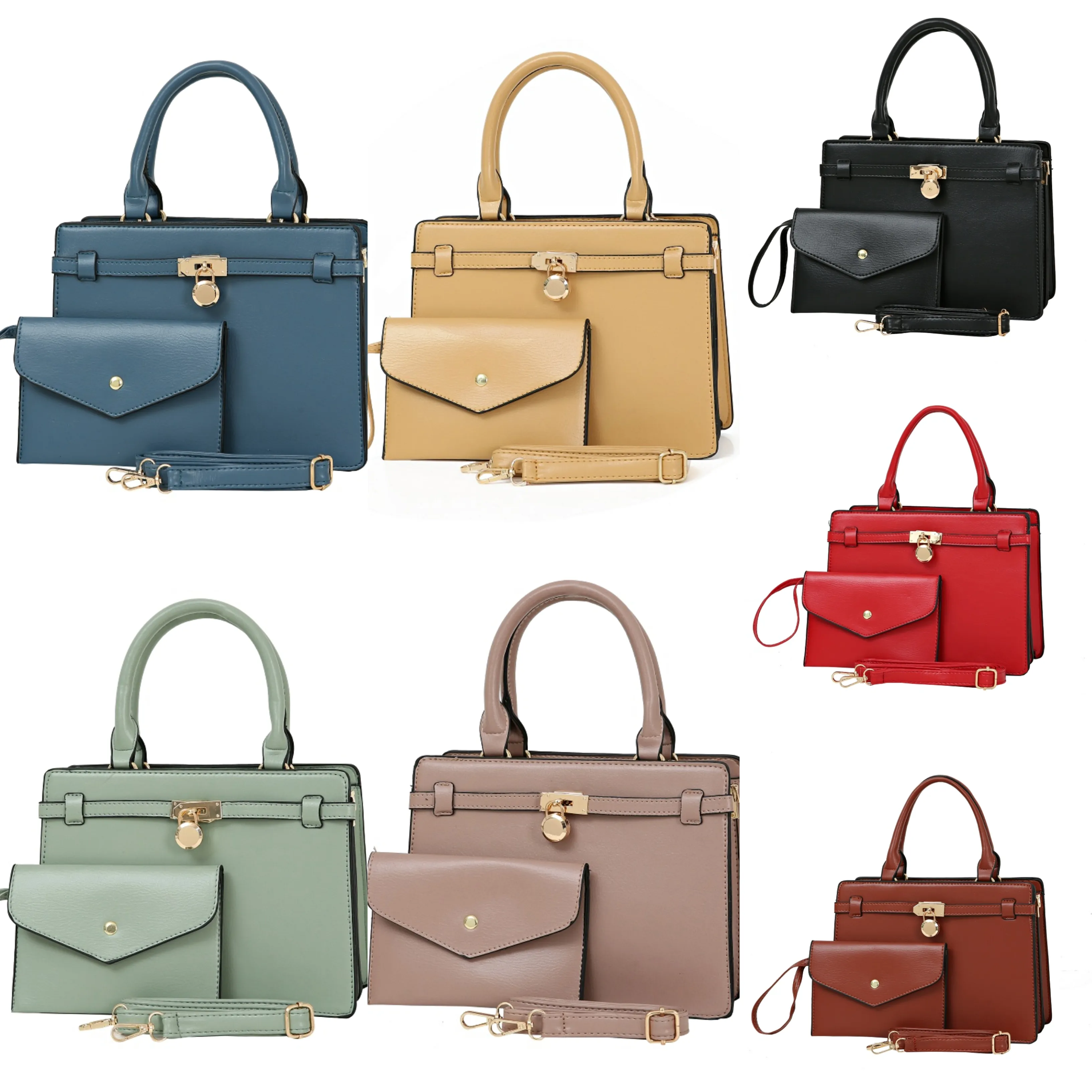 Wholesale hot sale pu ladies crossbody bags sets big capacity low price business luxury handbags for women