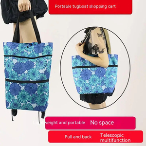 Chariot de courses portable en gros, grand espace de rangement, roues flexibles, pliable, robuste pour les jeunes et les activités extérieures - Product Image 4