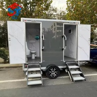 Toilettes mobiles de luxe, toilettes portables, toilettes extérieures, WC mobile en acier, cabine de douche pour événements, mariages, camping, parcs