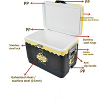 En stock Réfrigérateur en métal rétro en acier inoxydable pour l'extérieur 29l 40l 51l pour boissons glacées