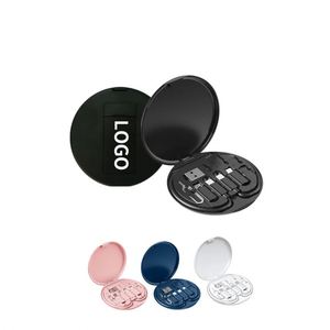 2025 Data <b>Cable</b> Organizer Box Custom Logo Black Mini Round 5 in 1 Portable 60w Data <b>Cable</b> Set for Sale - Product Image 5