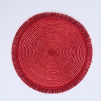 Napperons ronds brillants à pompons Ychon en gros, sous-plats isolants pour la maison, décorations de table à manger