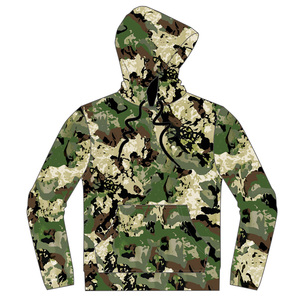 Giacca da Caccia con Cappuccio in Pile Camouflage Verde Stile Retrò per Uomo, Stampa a Sublimazione, Calda e Confortevole - Product Image 2